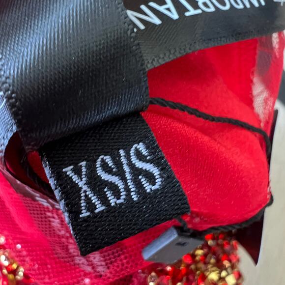 ALGIST Women's Beaded Embellished Mini Dress Size XS/S In Red - Picture 10 of 14